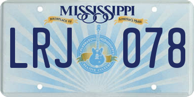 MS license plate LRJ078