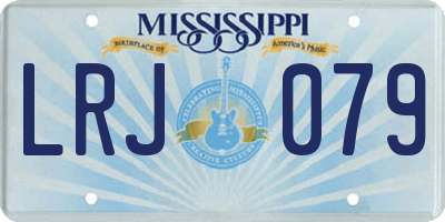 MS license plate LRJ079