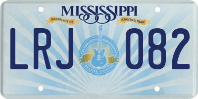 MS license plate LRJ082