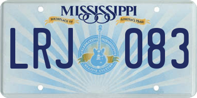 MS license plate LRJ083