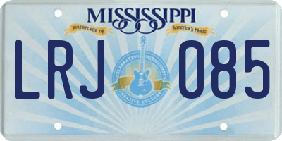 MS license plate LRJ085