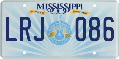 MS license plate LRJ086