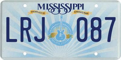 MS license plate LRJ087