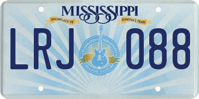 MS license plate LRJ088