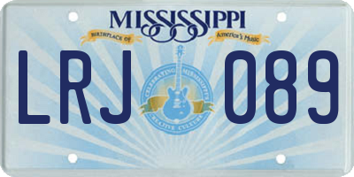 MS license plate LRJ089