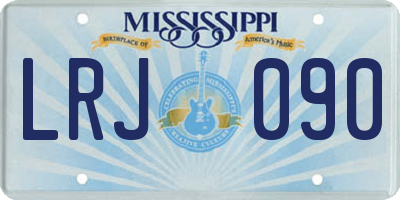 MS license plate LRJ090