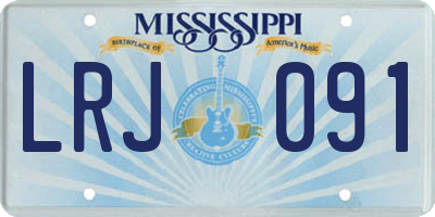 MS license plate LRJ091