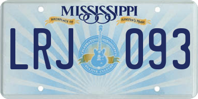 MS license plate LRJ093