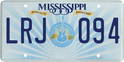 MS license plate LRJ094