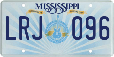 MS license plate LRJ096