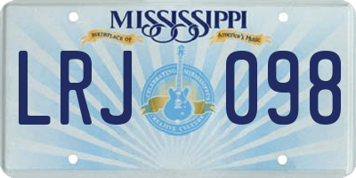 MS license plate LRJ098