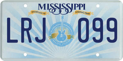 MS license plate LRJ099