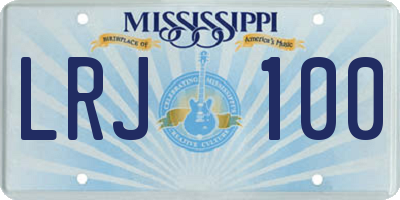 MS license plate LRJ100