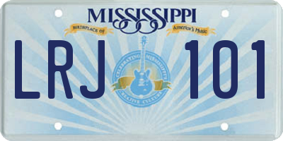 MS license plate LRJ101