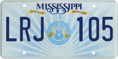 MS license plate LRJ105