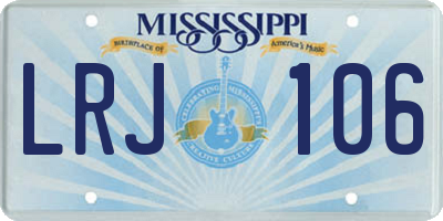 MS license plate LRJ106