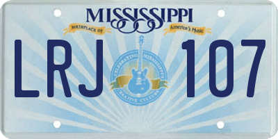 MS license plate LRJ107