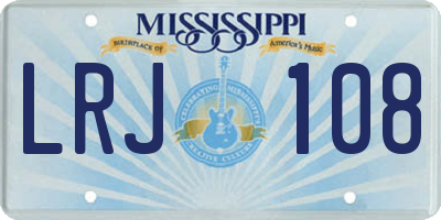 MS license plate LRJ108