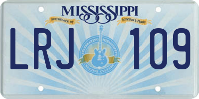 MS license plate LRJ109