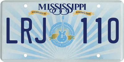 MS license plate LRJ110