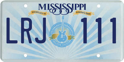 MS license plate LRJ111