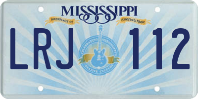 MS license plate LRJ112