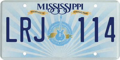 MS license plate LRJ114