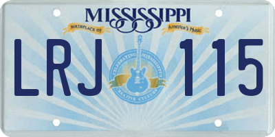 MS license plate LRJ115