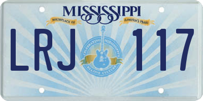 MS license plate LRJ117