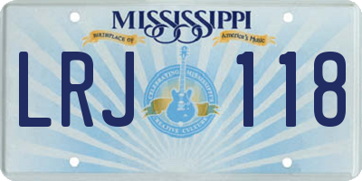 MS license plate LRJ118