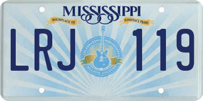 MS license plate LRJ119