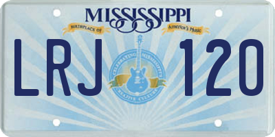 MS license plate LRJ120