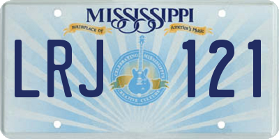 MS license plate LRJ121