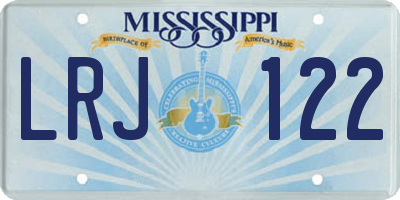 MS license plate LRJ122