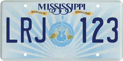 MS license plate LRJ123