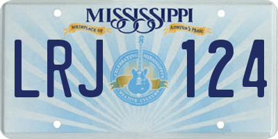 MS license plate LRJ124