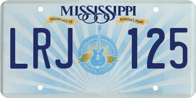 MS license plate LRJ125