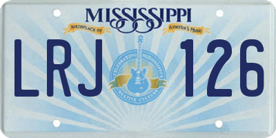 MS license plate LRJ126
