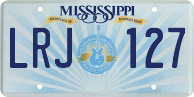 MS license plate LRJ127