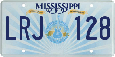 MS license plate LRJ128