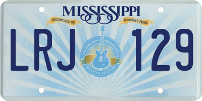 MS license plate LRJ129