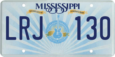 MS license plate LRJ130