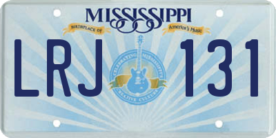 MS license plate LRJ131