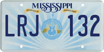MS license plate LRJ132