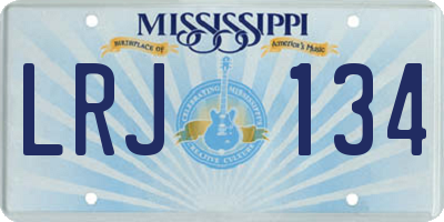 MS license plate LRJ134