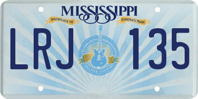MS license plate LRJ135