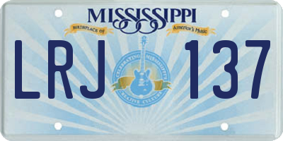MS license plate LRJ137
