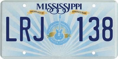 MS license plate LRJ138