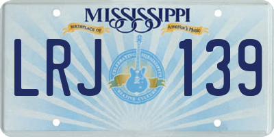 MS license plate LRJ139