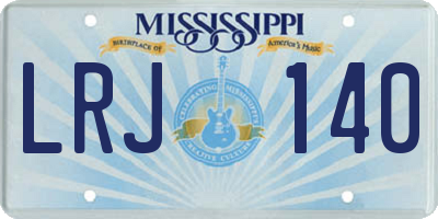 MS license plate LRJ140